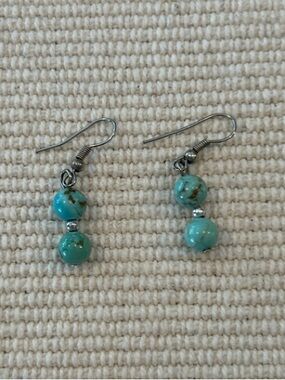 Turquoise Bead Drop Earrings - Women Jewelry